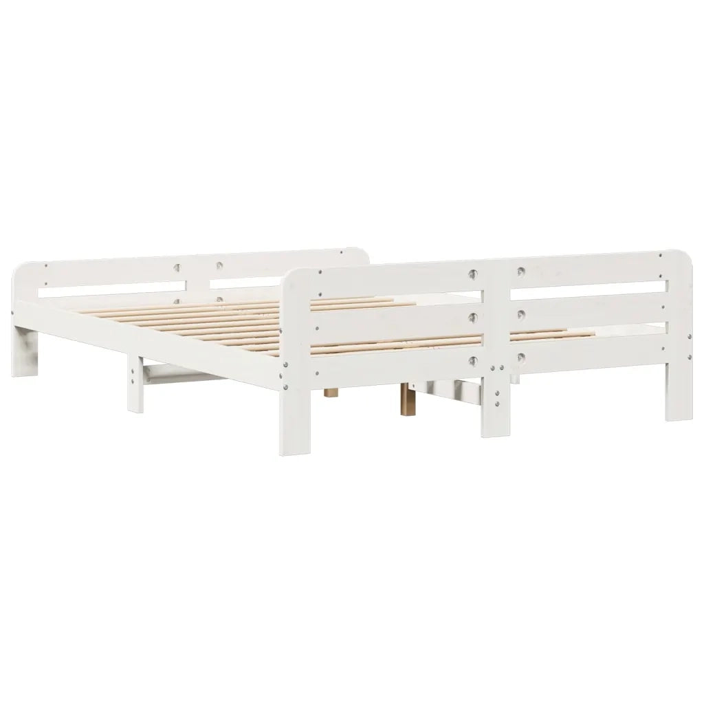 Letto senza Materasso Bianco 140x200 cm Legno Massello di Pino