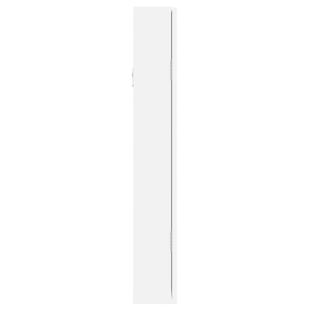 Armadio Portagioie con Specchio a Muro Bianco 37,5x10x67 cm 353220