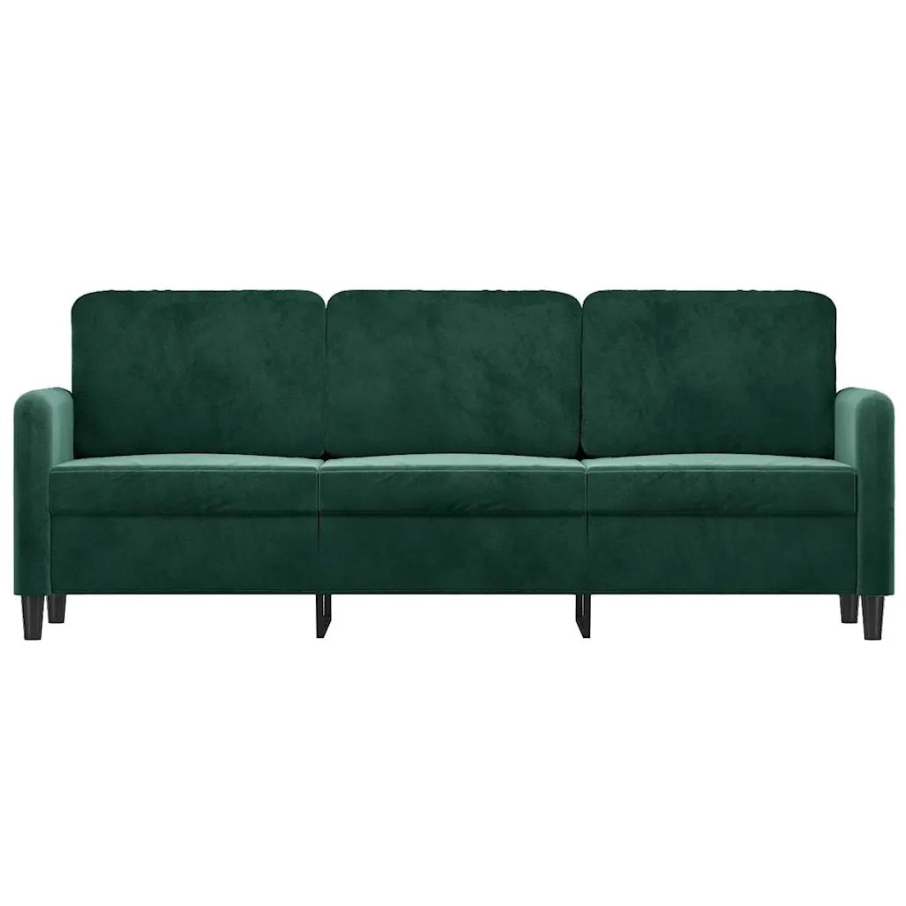 Divano a 3 Posti Verde Scuro 180 cm in Velluto 359454