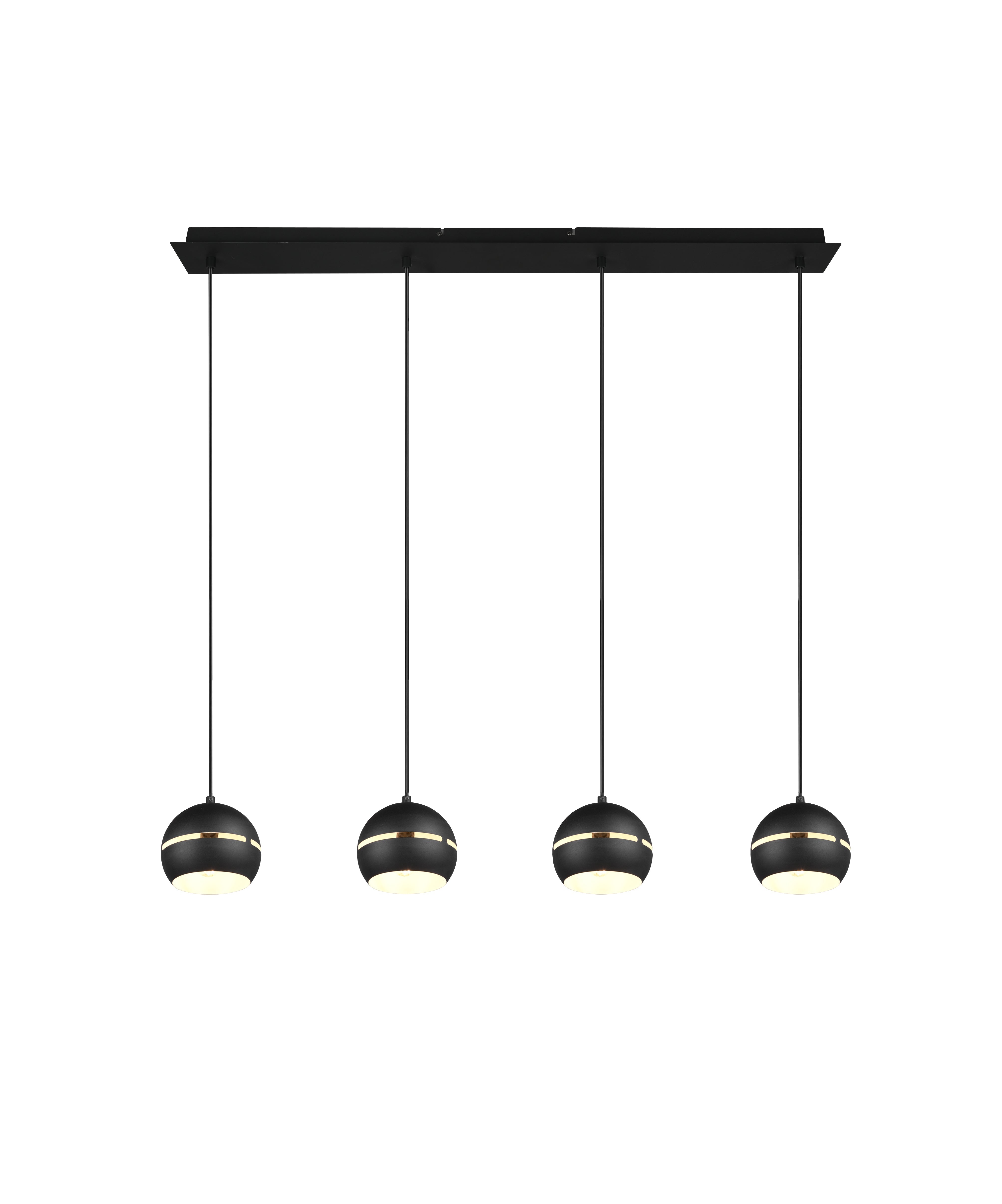 Lampada a Sospensione da Interno  E14 in Metallo Nero Opaco