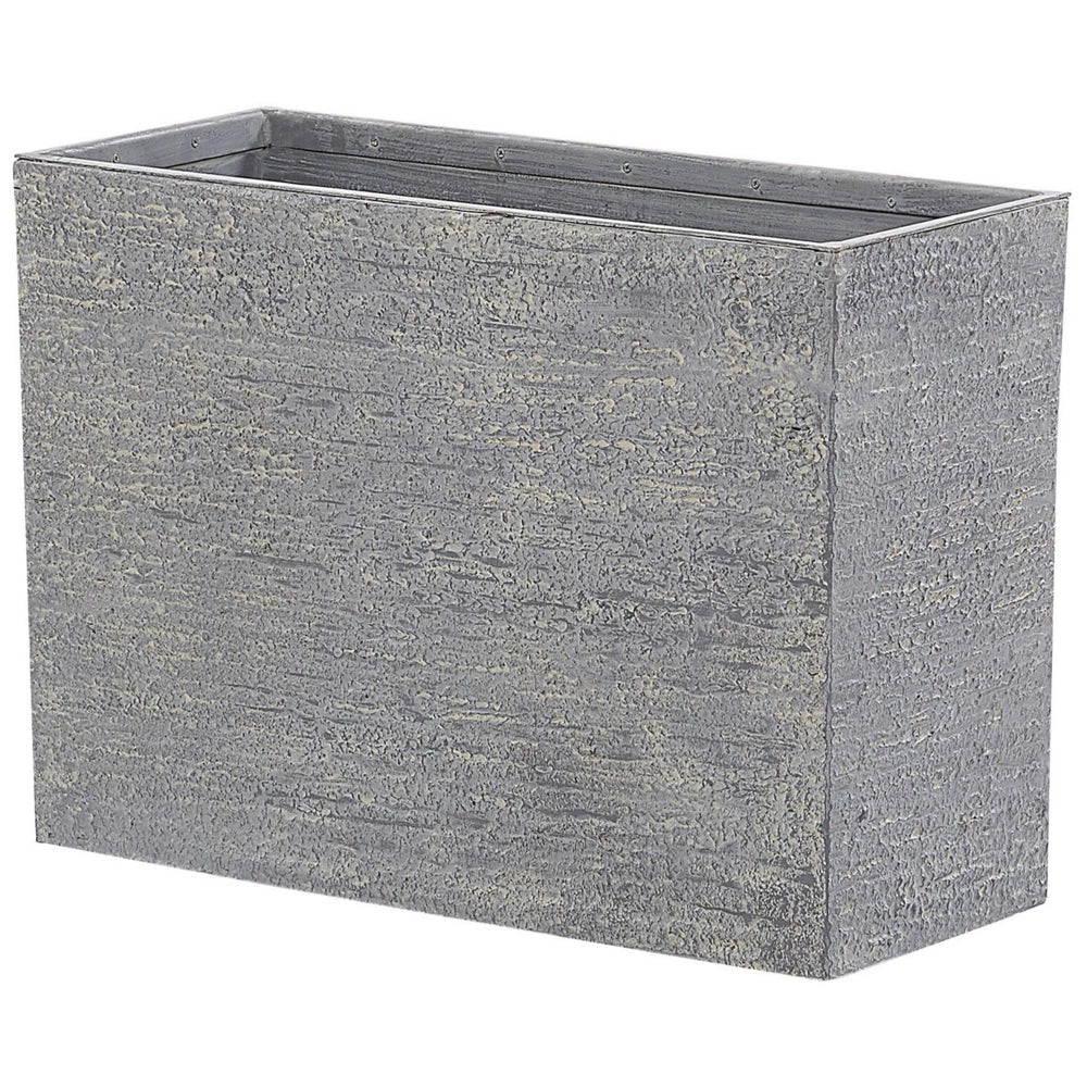 Vaso per piante in pietra grigia 34 x 80 x 56 cm Fioriera rettangolare per interni ed esterni