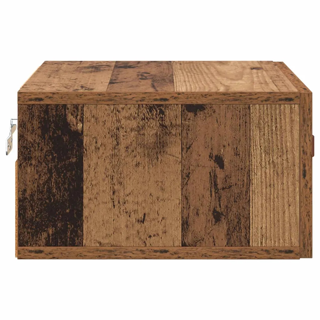 Mobiletto da comodino a parete-Tavolino da notte Legno vecchio 35 x 35 x 20 cm