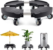 Carrello per piante rotante con 8 ruote, Estensibile rotazione di fiori 38-51 cm Capacità di carico 150 kg, Piastra rotativa per grandi vasi per piante per uso interno ed esterno.