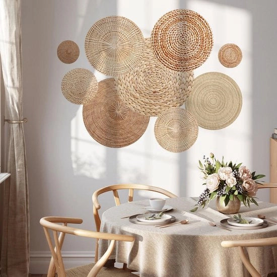 Sticker per parete Boho cestino - Decorazione per parete per bambini - Decorazione per parete per camera da letto - Decorazione per parete per soggiorno - Adesivo self-adesivo - Rimovibile e autofissante