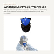 Maschera sportiva con sistema di ventilazione - Cappuccio da campeggio - Collo riscaldante - Impermeabile - Neoprene/Fleece - 50 x 23 cm - Adatto a entrambi i sessi