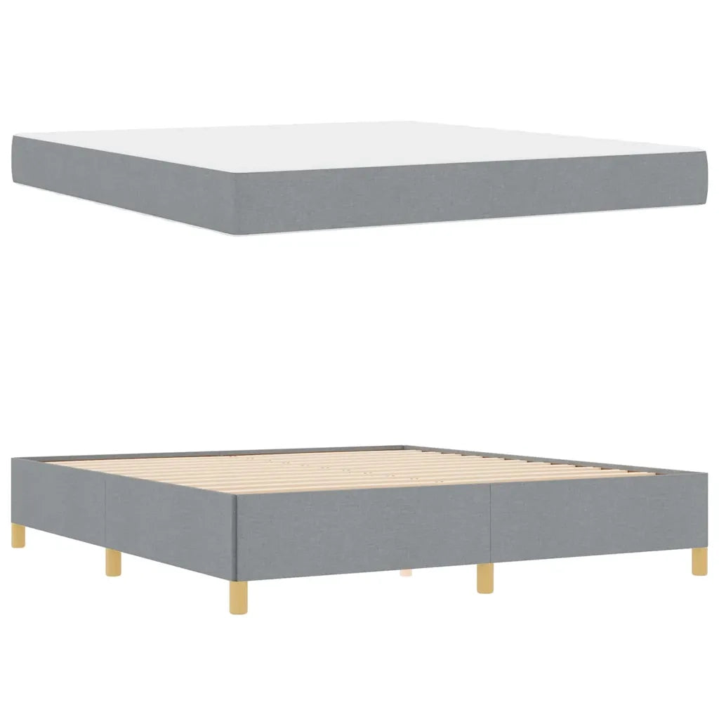 vidaXL Letto a molle Grigio chiaro e Bianco 180 x 200 cm Tessuto