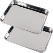 Piatti per forno rettangolari in acciaio inossidabile - Set da 2 - Resistente al lavastoviglie - 26 x 20 x 25 cm