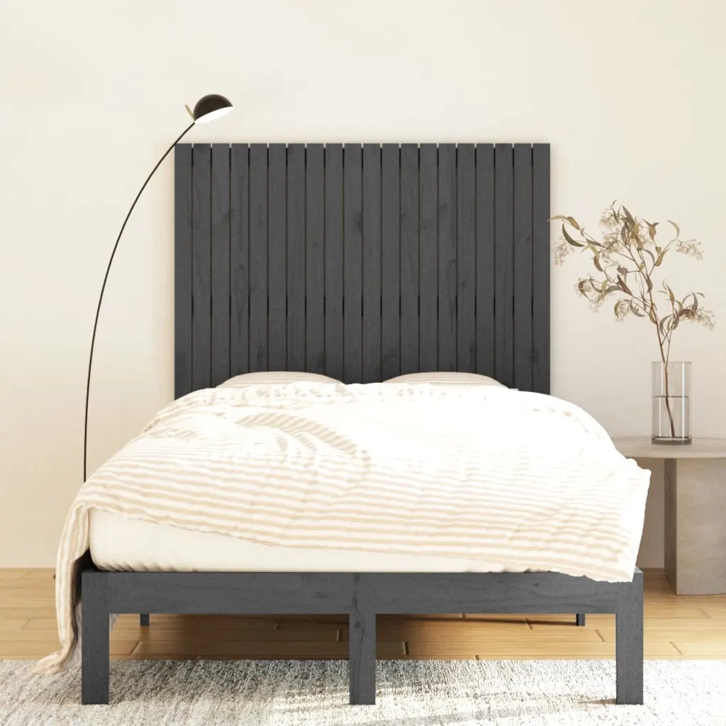 Testiera | Testata da Parete Grigia 127,5x3x110 cm Legno Massello di Pino