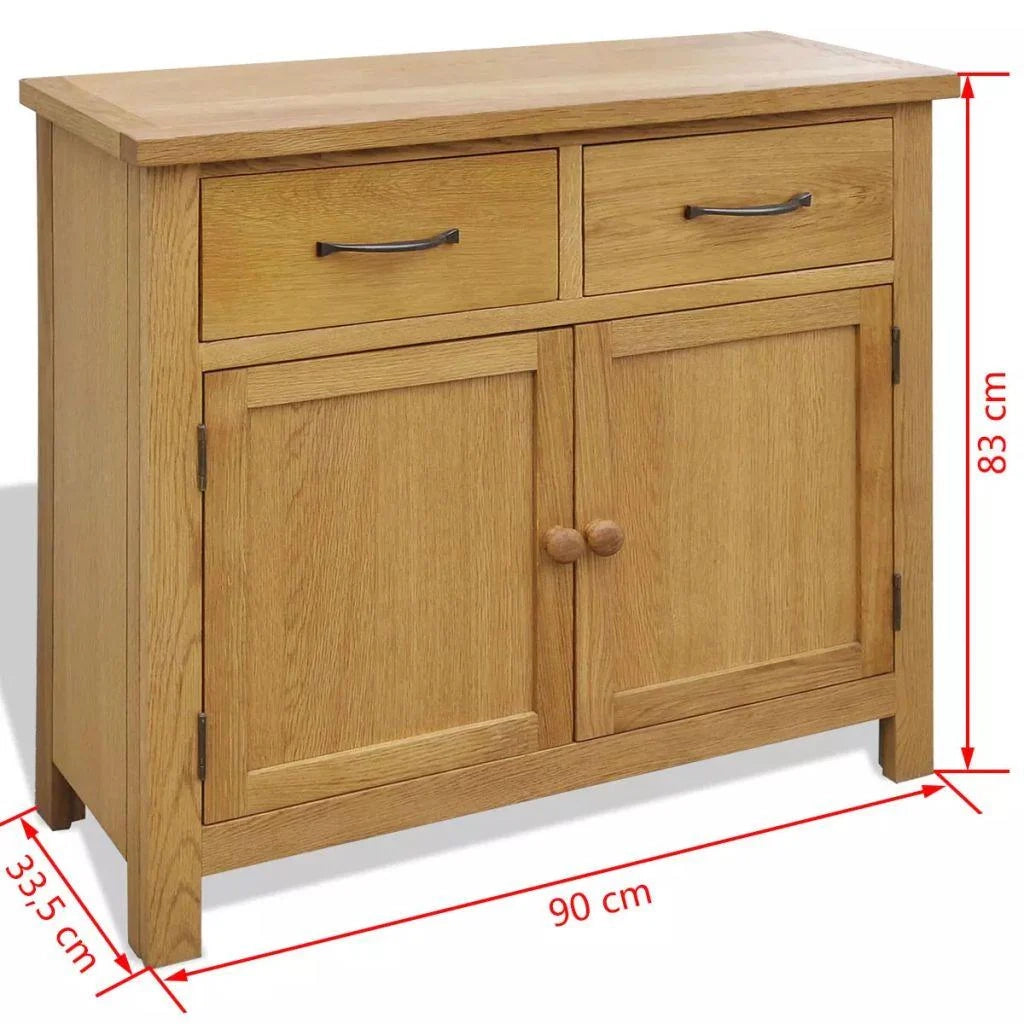 Buffet credenza mobiletto consolle mobile contenitore 90 cm legno massello di rovere 4402256