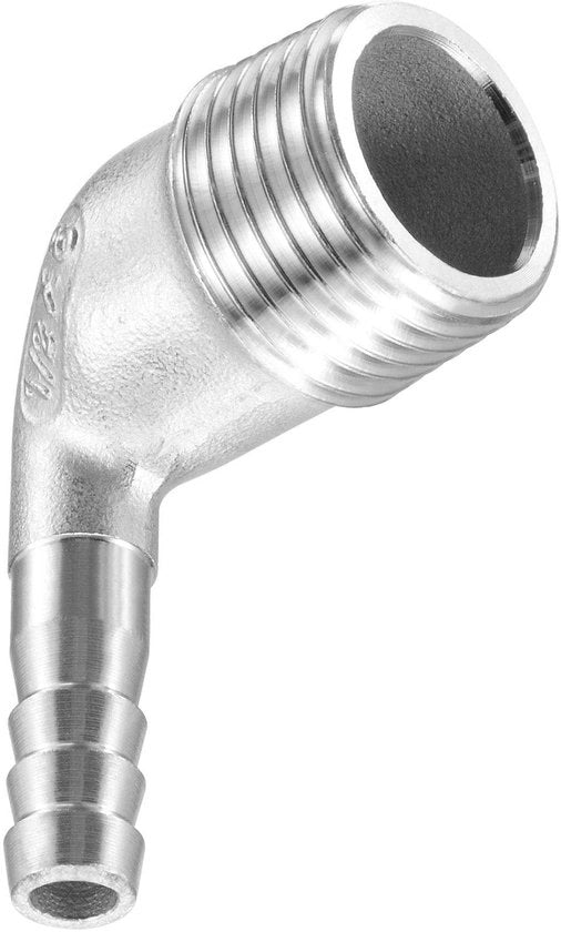 Connettore a L per 90 gradi - 304 Acciaio Inossidabile - G1/2 Connettore Maschio - 8mm Drenaggio - Connettore Lekvrijo - Corrosione Resistente - Connettore Pijp