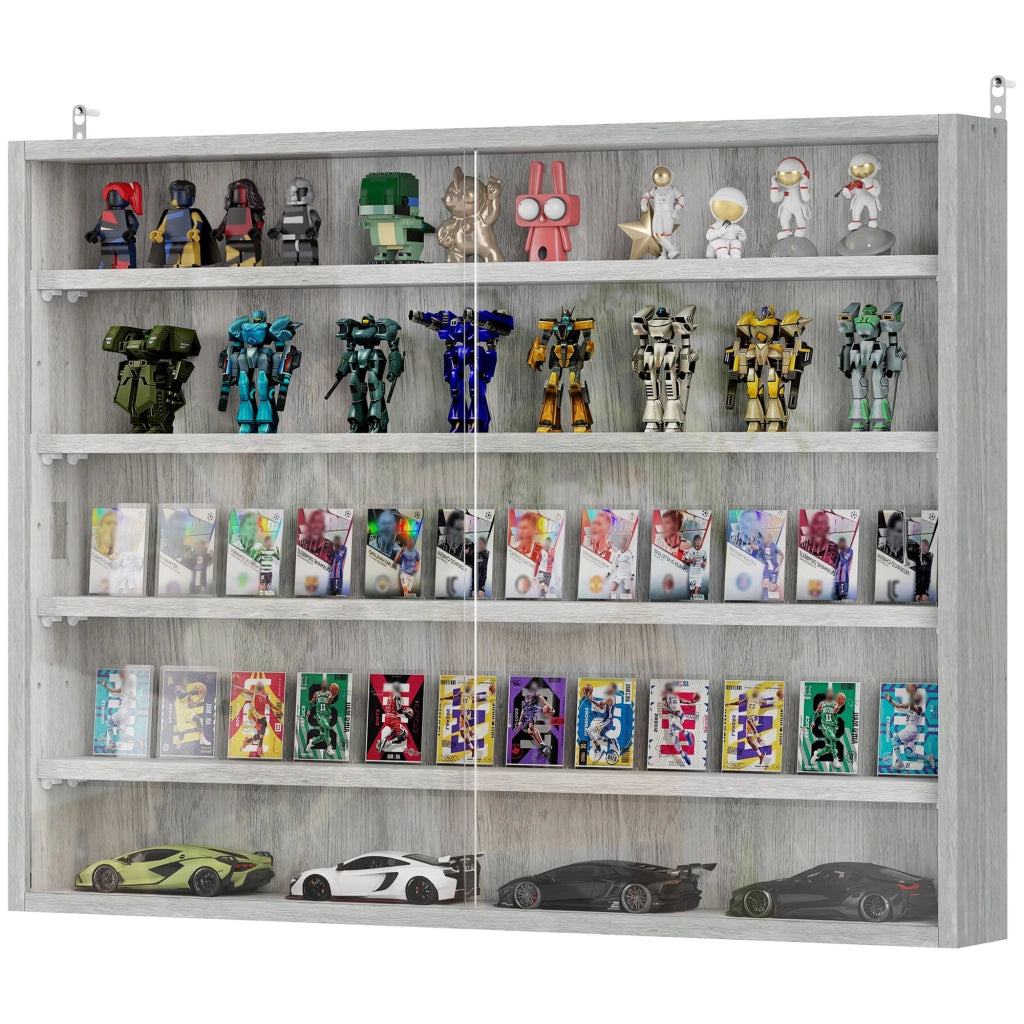 Libreria a muro con ante ¨C zephmum ¨C grigio 80x60x9.5 cm