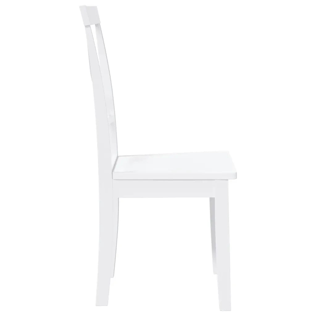 Sedie da Pranzo 2 pz Bianche in Legno Massello di Hevea 4102407