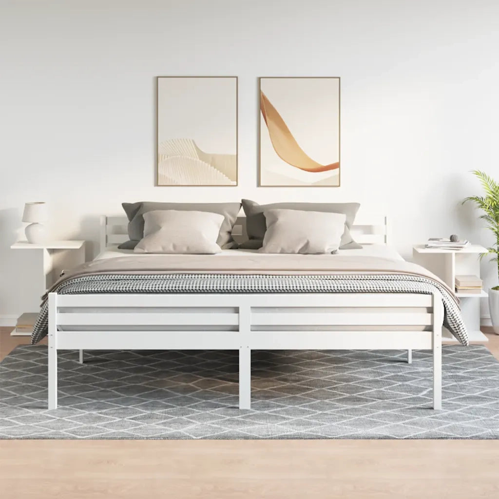 vidaXL Comodini 2 pz Bianchi 46,5x29x61 cm in Legno Multistrato