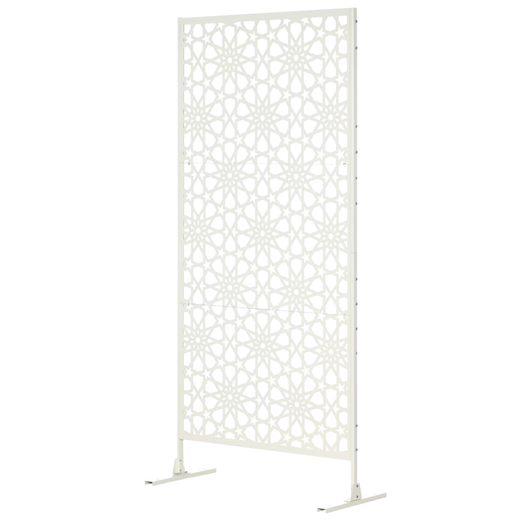 Pannello decorativo brise vue esterno in metallo ¨C zephmum ¨C bianco 92x45x198 cm