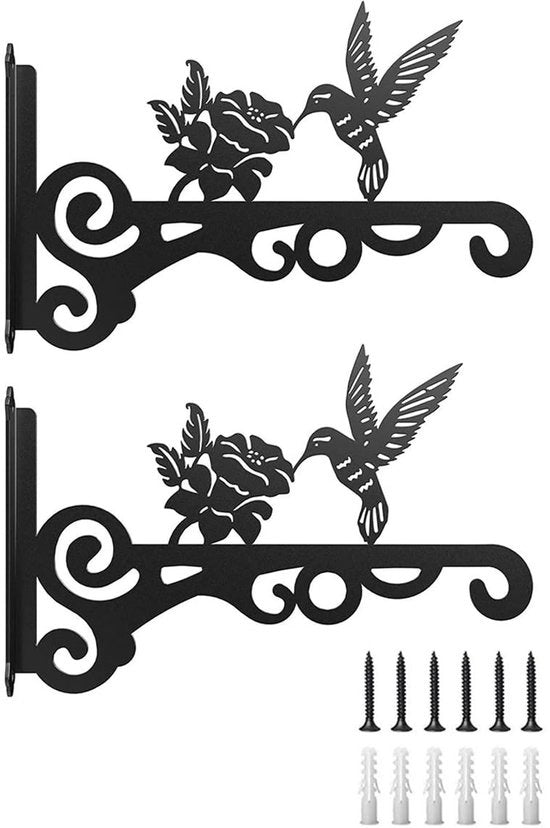 Sostegni per piante di alta qualità - Grucce per muro - Interno/Esterno - Disegno farfalla - Acciaio inossidabile - Set da 2 - Grucce per piante