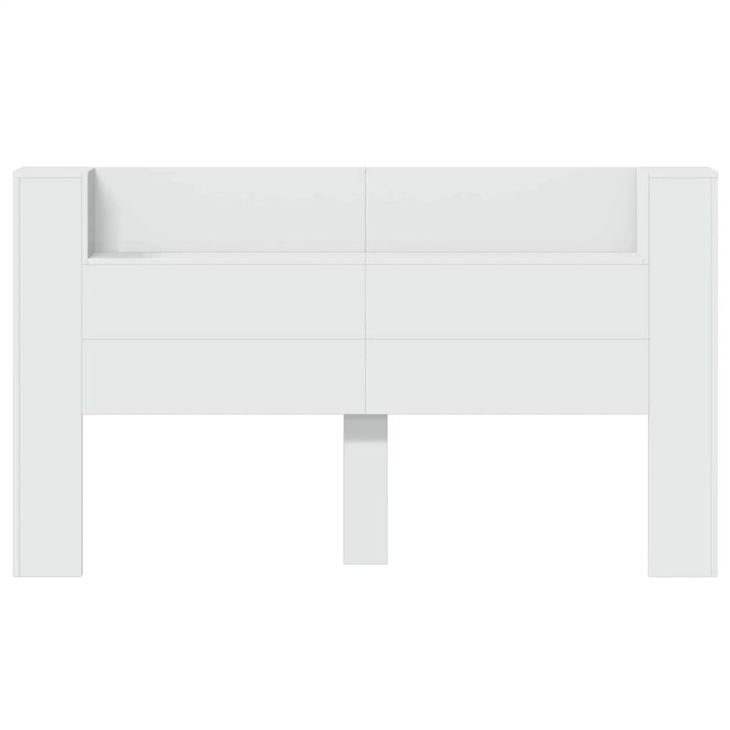 Testiera | Testata letto con mobile e LED Bianco 180 x 16,5 x 103,5 cm