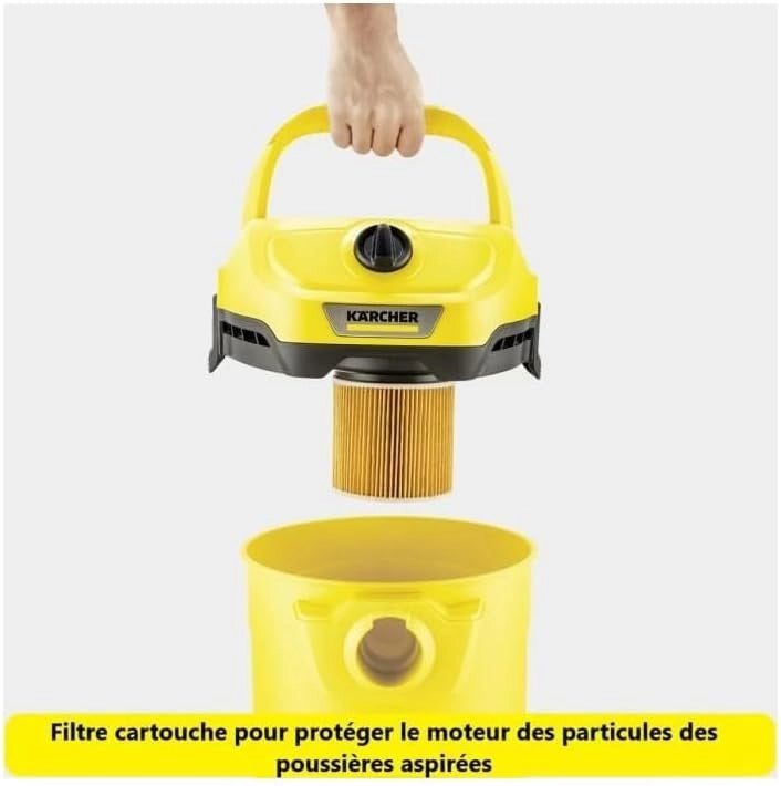 Aspirateur eau et poussiere KARCHER WD 2 Plus V-15/4/18 C - Cuve polypropylene 15 L - 1000W (Fonction soufflerie)