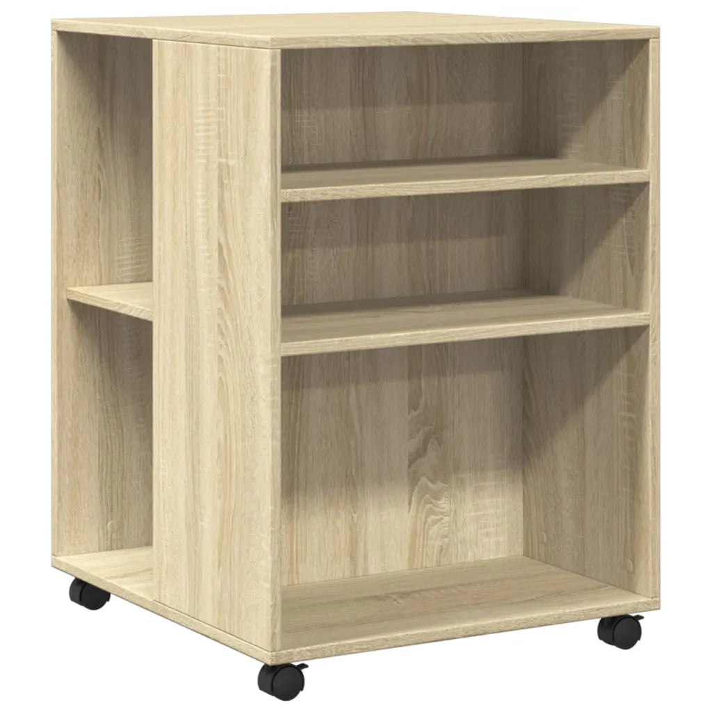 Tavolino con Ruote Rovere Sonoma 55x60x78 cm in Truciolato 853157