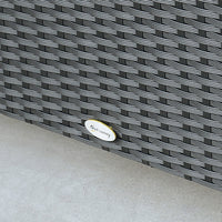 Tavolino Basso da Giardino 85x50x39 cm in Rattan PE Nero