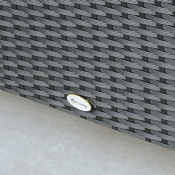 Tavolino Basso da Giardino 85x50x39 cm in Rattan PE Nero