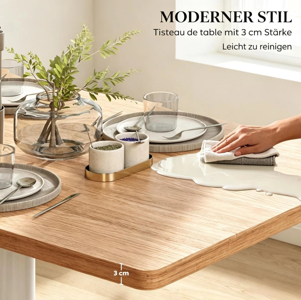 Tavolo da pranzo effetto rovere bianco 120 x 70 cm