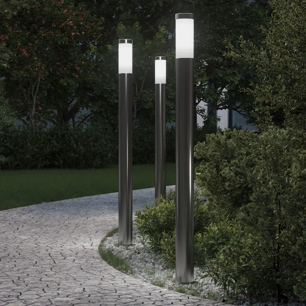 Lampioni a palo 3 pz 110 cm Acciaio Inox IP44 4006004