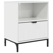 Comodino | Armadio da Notte | Mobiletto da notte con cassetto Bianco lucido 49 x 36 x 61 cm