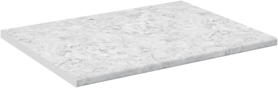 Top cucina R-Line, Bianco/marmo, 80 cm, adatto per il montaggio su mobili base e piani di lavoro