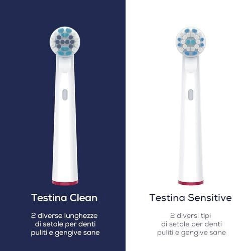 Beurer 10158 Clean - KIT_ 4 testine di ricambio Sensitive per spazzolini oscillanti-rotanti, compatibili con TB 30-TB 50, setole morbide per gengive sensibili, cappucci protettivi, anelli colorati, Bianco