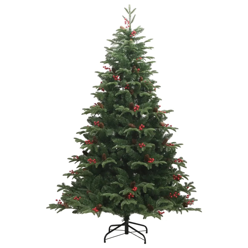 Albero Natale | Decorazioni natalizie Artificiale Incernierato con Pigne e Bacche 210cm
