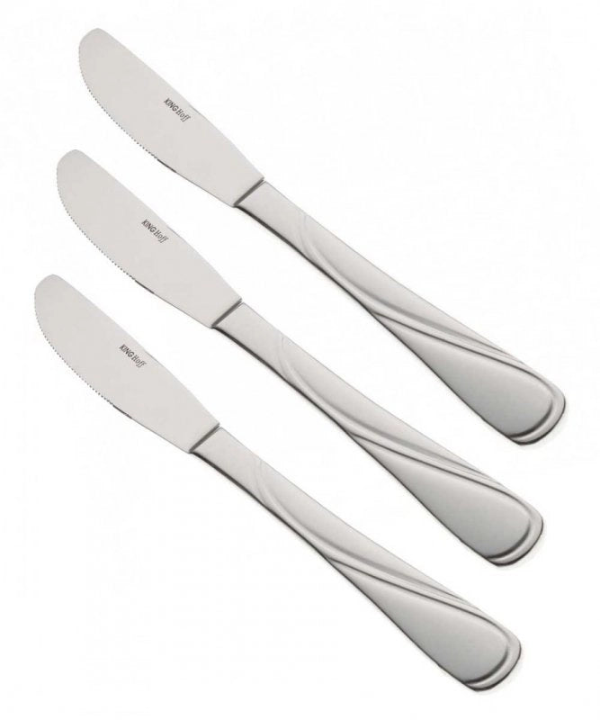 Set di 3 coltelli da tavola in acciaio inossidabile lucido Kinghoff KH-1443