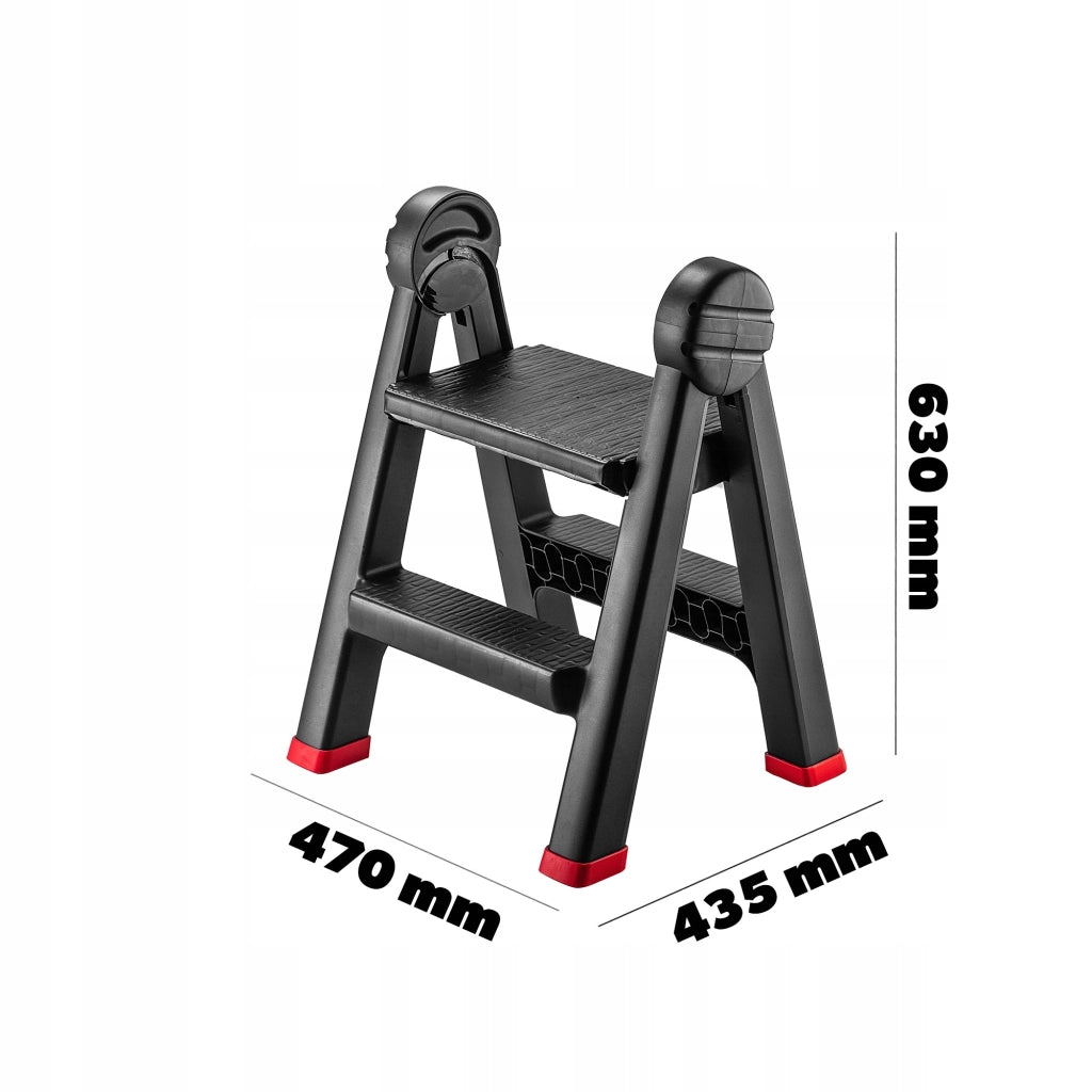 KADAX Sgabello da cucina pieghevole con scaletta, portata 150 kg, piattaforma con gradini da 63 cm