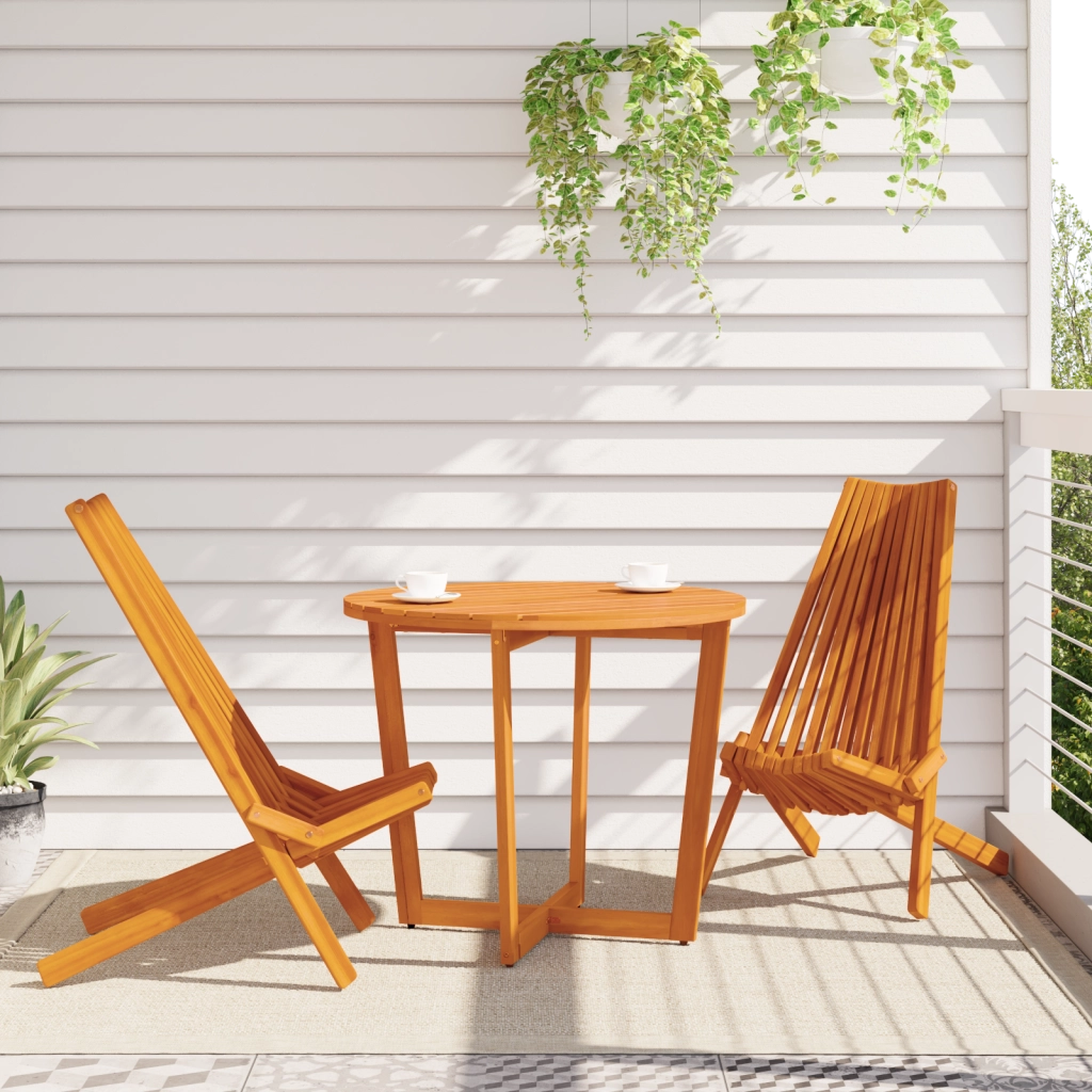 Sedie da Giardino Pieghevoli 2 pcs in Legno di Acacia