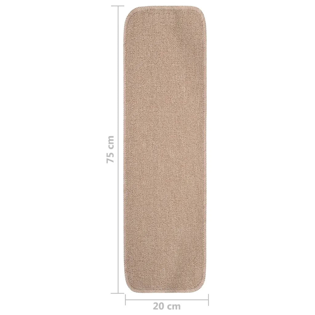 Tappetini Scale Antiscivolo 15 pz | Gradini per Scale 75x20 cm Beige Rettangolari