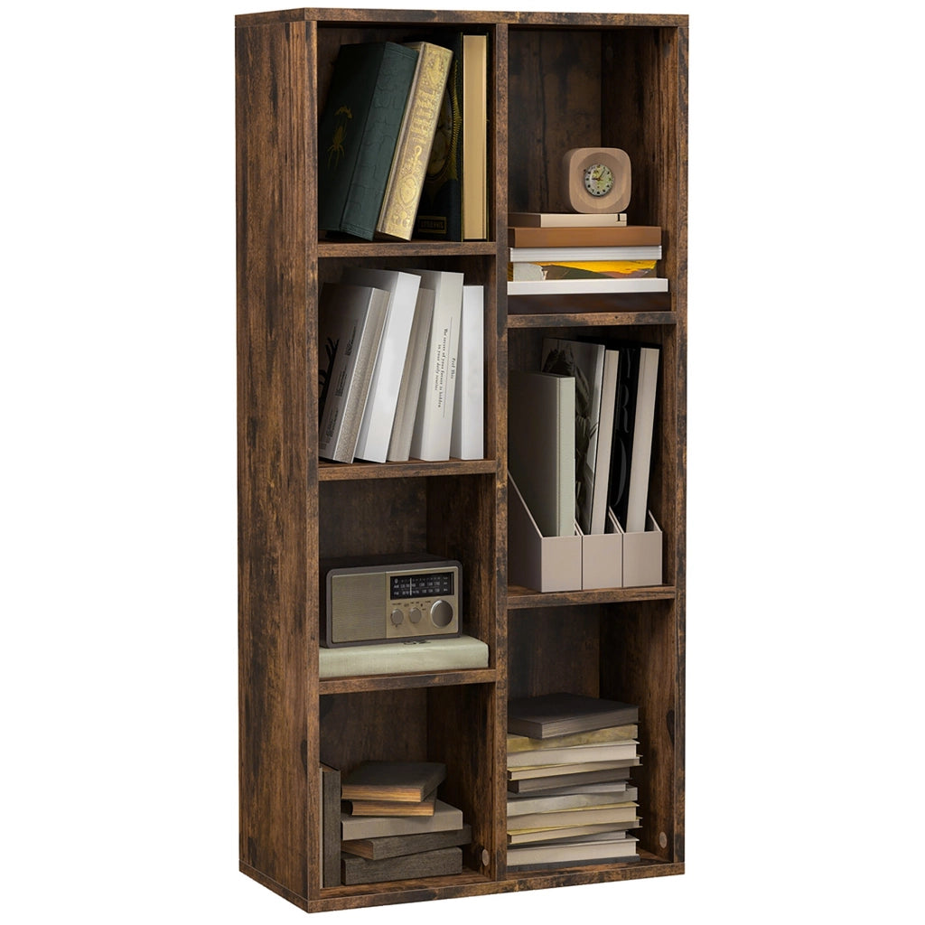 Libreria Rustica in Legno con 7 Ripiani ¨C Zephmum ¨C Marrone 50x24x106 cm