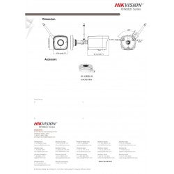 Hikvision Hiwatch series Telecamera bullet IP WiFi hd 1080p 2Mpx 4mm h.265 audio slot sd IP66
