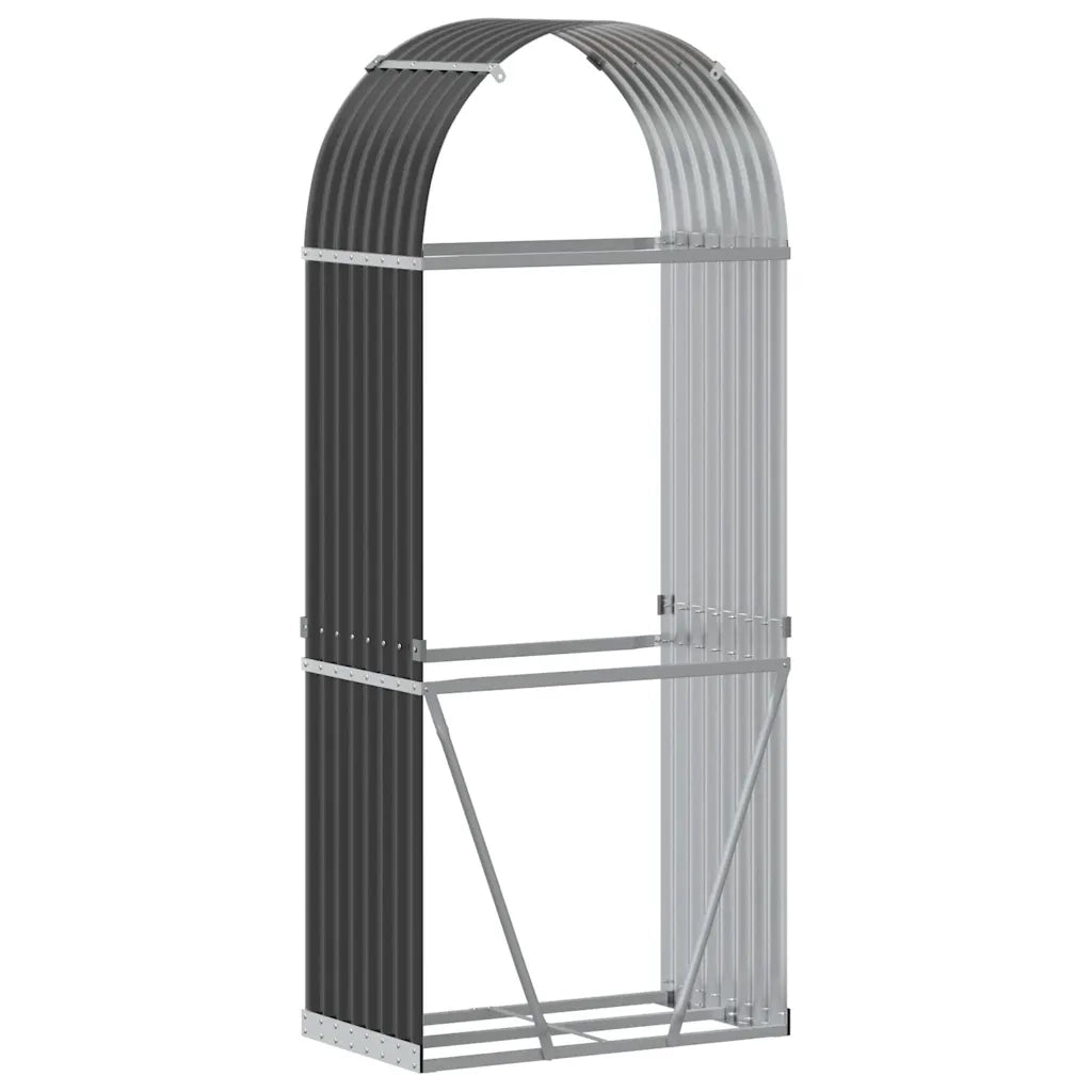 Portalegna Antracite 80x45x190 cm Acciaio Zincato 364560