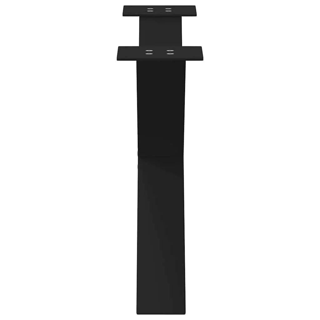 Set di 2 gambe per tavolino da caffè robuste ed eleganti a forma di X 70 x 43 cm stile moderno acciaio nero 02_0057236