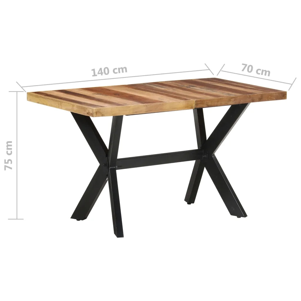 Tavolo da Pranzo | Tavolo da cucina 140x70x75 cm Legno Massello con Finitura Ambra