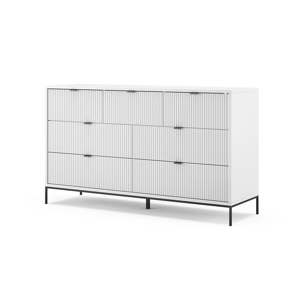 Vicco Credenza  Bianco 42 x 81 cm con 7 cassetti