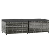 Poggiapiedi da Giardino con Cuscini 2 pz in Polyrattan Grigio CFW5639743