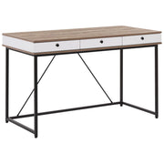 Scrivania Home Office Top in legno chiaro 120 x 60 cm con struttura verniciata a polvere nera 3 cassetti