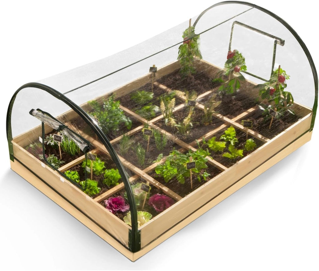 Kit Completo di 3 vasche modulari per orto e Serra di pomodori + Traliccio + Copertura