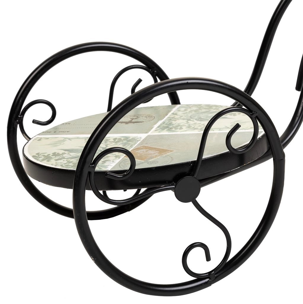 Supporto bici in mosaico Verde chiaro e ferro battuto 53x23,5x36h