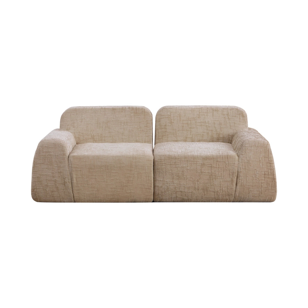 Divano a due posti, tessuto chenille, design modulare, imbottitura in schiuma ad alta elasticit¨¤ 30D, pronto all'uso, cachi