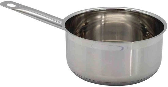 Pentola in Acciaio Inox 1L - Coperchio in Vetro e Fessura di Aerazione - Adatto per Piastra di Cottura Induttiva