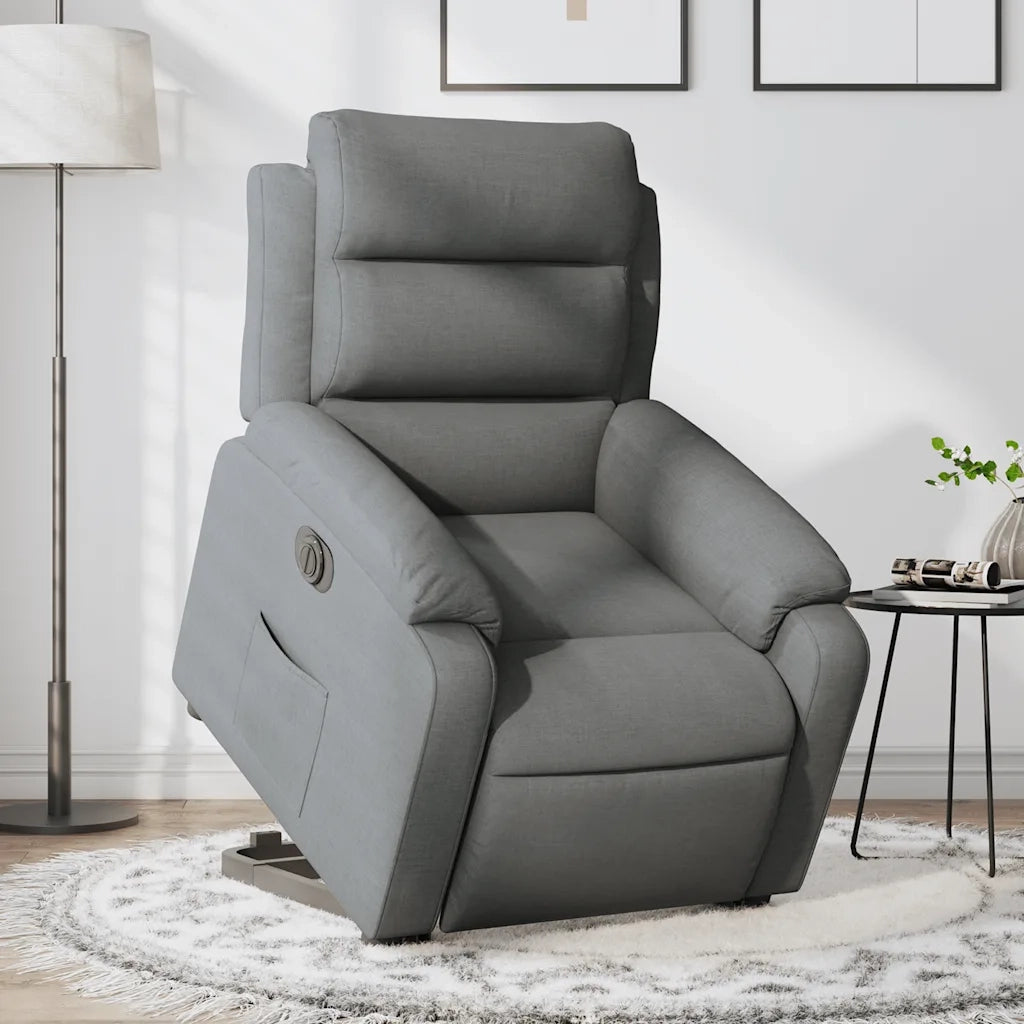 Poltrona Alzapersona Reclinabile Elettrica Grigio Scuro Tessuto 3205005