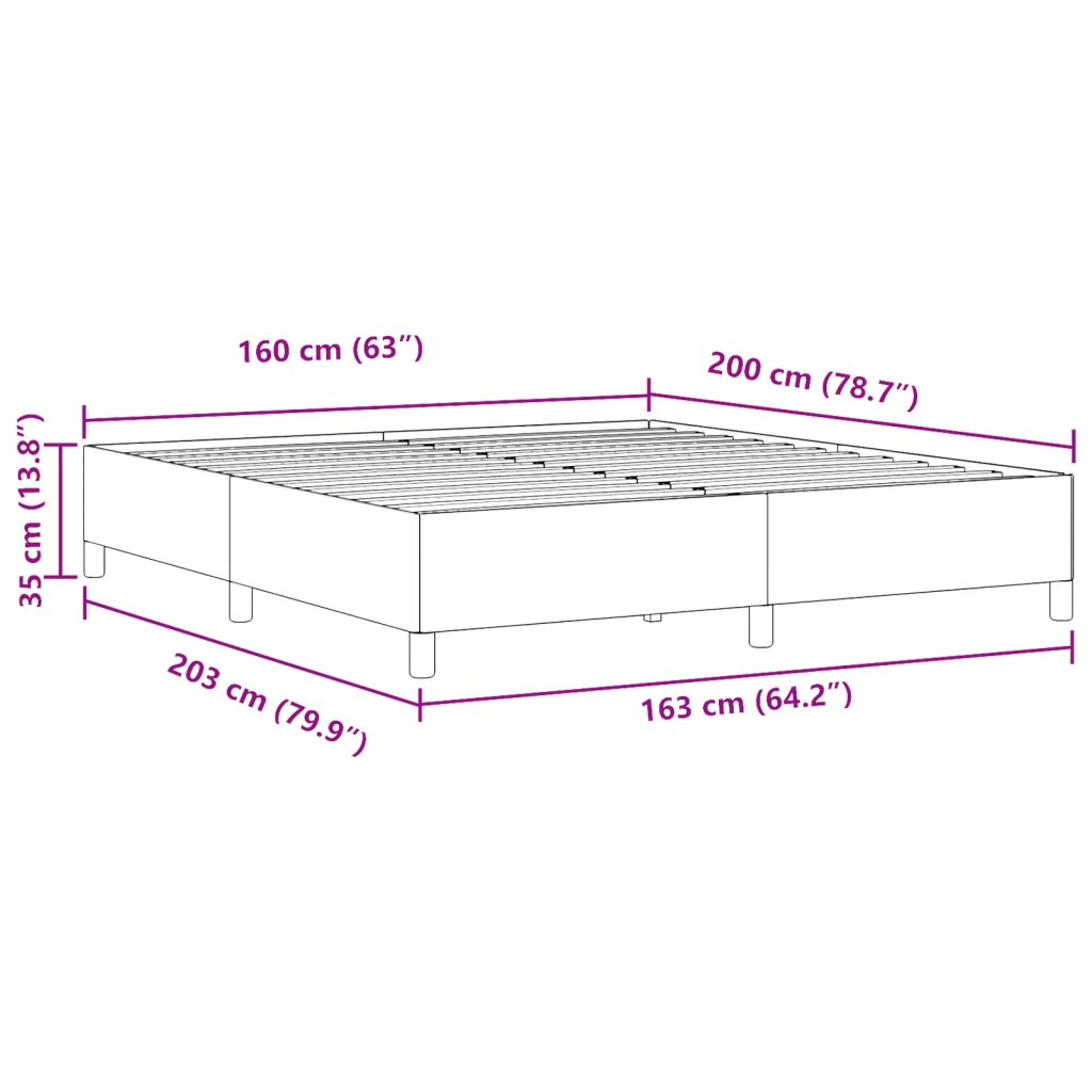 Struttura Letto Grigio Chiaro 160x200 cm Tessuto Vellutato