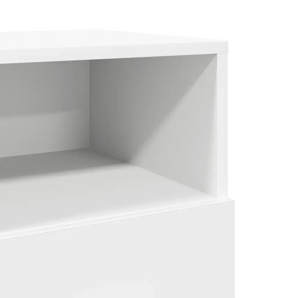 Comodino con 2 Cassetti Bianco 36x36x68 cm