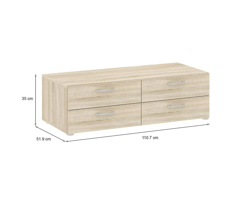 Cassettiera Gignod, Settimino multiuso, Comò camera da letto, Mobile con cassetti, 111x52 h35 cm, Rovere